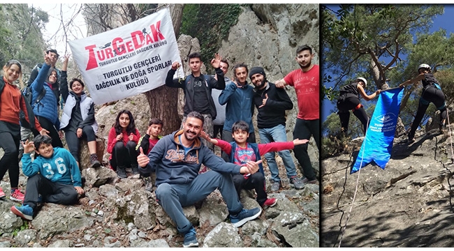 Turgedak sporcularından kaya tırmanışı etkinliği