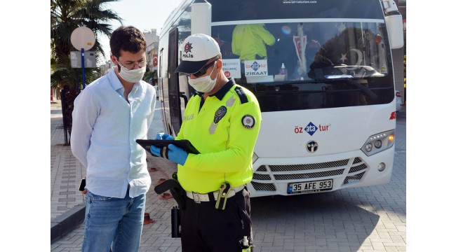 Turgutlu polisinden koronavirüs denetimi