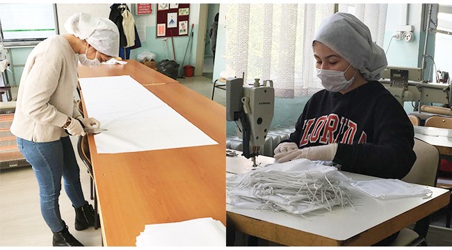 Zübeyde Hanım MTAL'den günde 2 bin adet maske üretimi