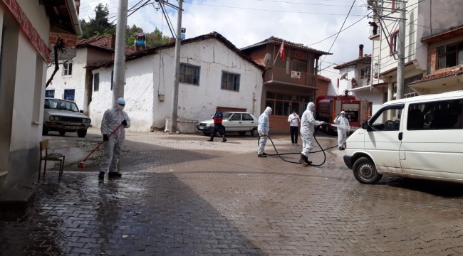 Karantinaya alınan Kömürcü mahallesi dezenfekte edildi