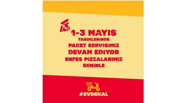 Terra Pizza Turgutlu 1-3 Mayıs tarihlerinde paket servise devam ediyor