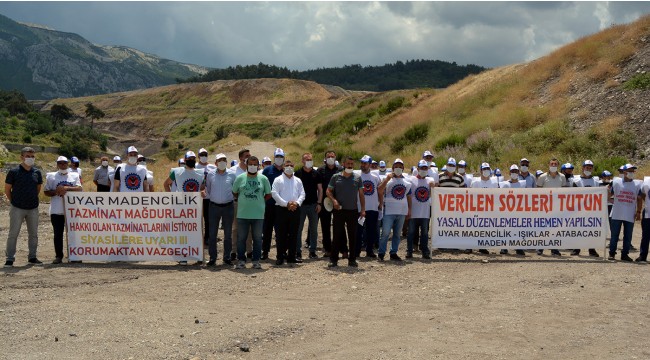 7 yıl önce kapatılan maden ocağının işçilerinden tazminat eylemi