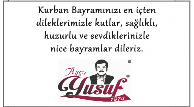 Aşçı Yusuf'tan Kurban Bayramı mesajı