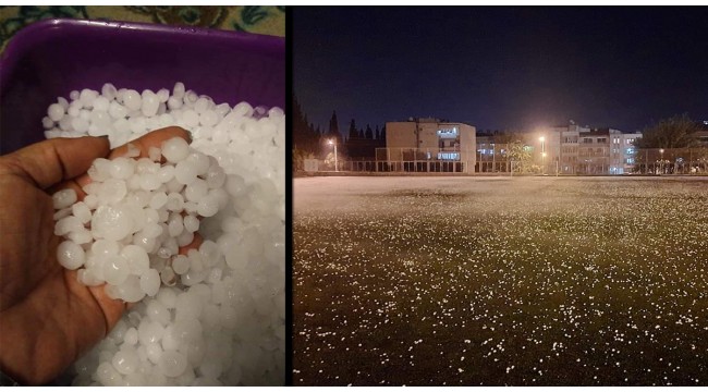 Salihli'de sağanak ve dolu etkili oldu