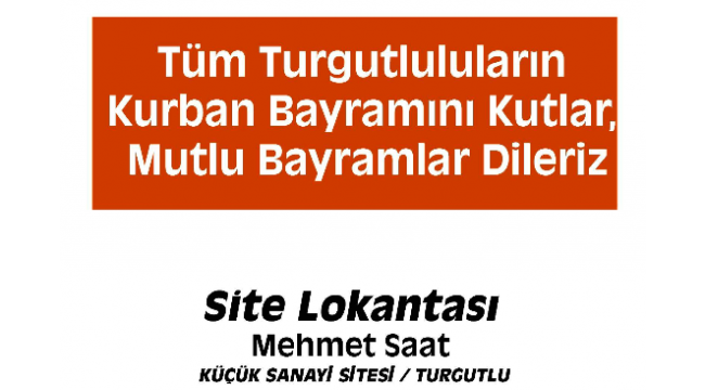 Site Lokantası: Turgutlu halkının Kurban Bayramını kutlarız