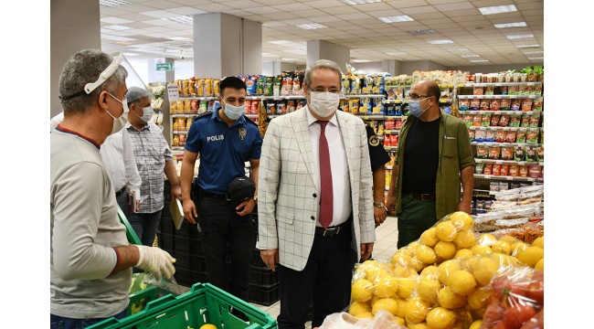 Turgutlu'da Kovid-19 tedbirleri denetimi
