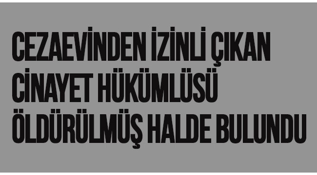 Cezaevinden izinli çıkan cinayet hükümlüsü öldürülmüş halde bulundu
