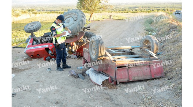 Traktör devrildi: 3 kişi yaralandı