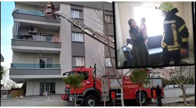 Anneannesi anahtarı unutunca evde mahsur kaldı