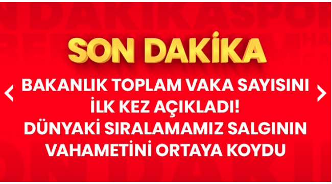 Toplam  vaka sayısını ilk kez açıkladı: 1 milyon 748 bin 567 vaka var