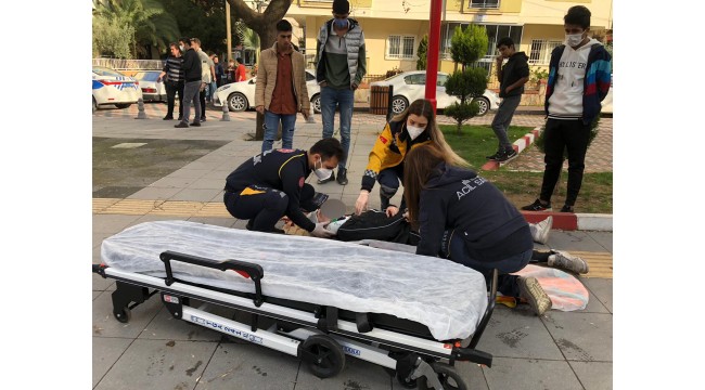 Otomobil ile çarpışan motosiklet sürücüsü yaralandı