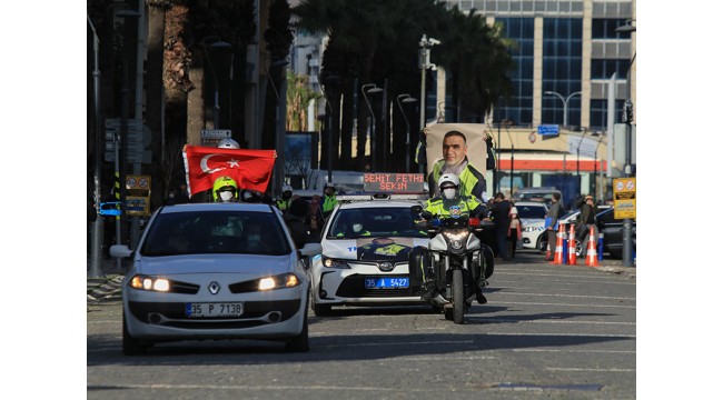  Şehit polis memuru Fethi Sekin, İzmir'de saygı turuyla anıldı