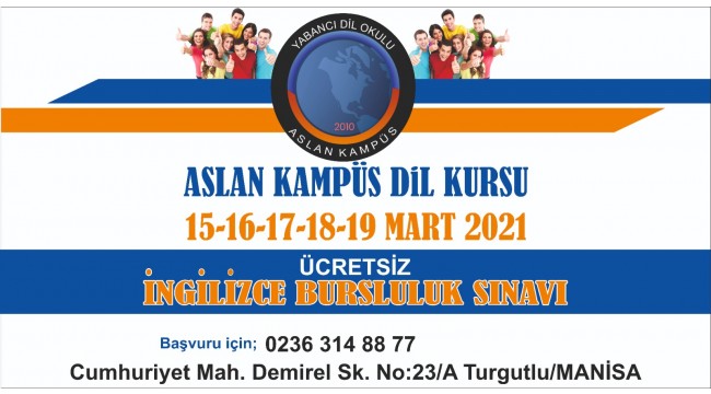 Aslan Kampüs Dil Kursu İngilizce Bursluluk Sınavı