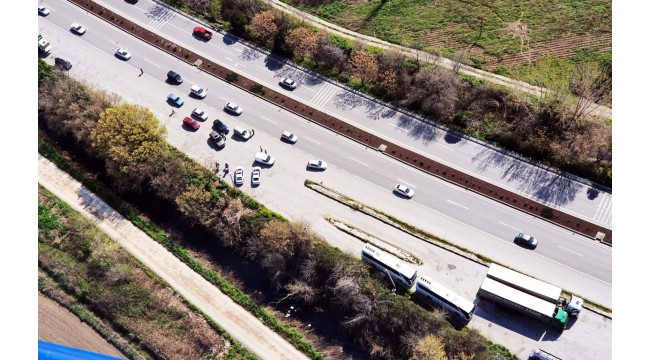 Jandarma ve polisten helikopter destekli trafik denetiminde 66 sürücüye ceza!