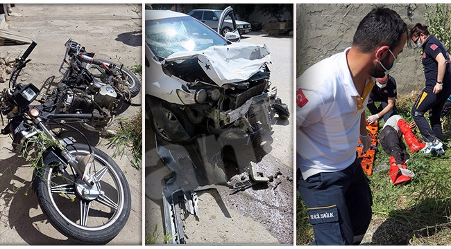 Otomobil ile motosiklet çarpıştı: 2 kişi yaralandı