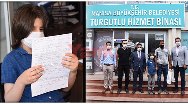 Turgutlu’da yaşayan Taylan’dan MASKİ’ye mektupla su tasarrufu çağrısı