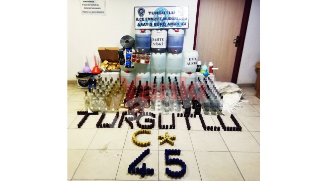 Turgutlu polisinden sahte içki üreticisine büyük darbe