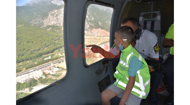 8 yaşındaki Ali’nin helikopterle uçma hayali gerçekleştirildi
