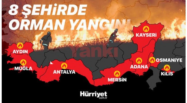 Türkiye'nin alevlerle mücadelesi... 8 ilde 16 ilçede orman yangını!