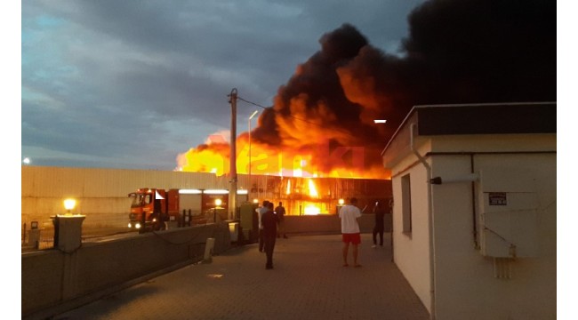 Manisa'da geri dönüşüm tesisindeki yangın 2 saatte söndürüldü