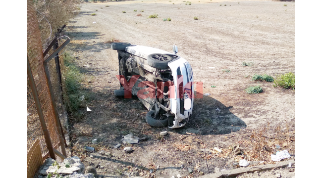 Şarampole uçan otomobilin sürücüsü yaralandı