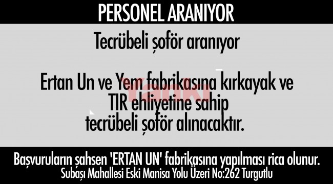 Tecrübeli şoför aranıyor