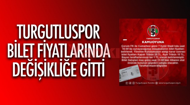 Turgutluspor, bilet fiyatlarında değişiklik yaptı