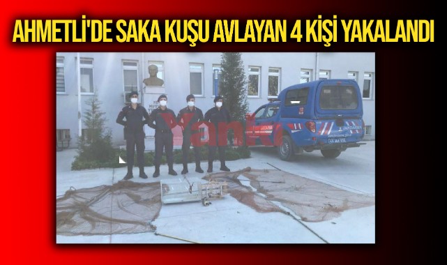 Ahmetli'de saka kuşu avlayan 4 kişi yakalandı