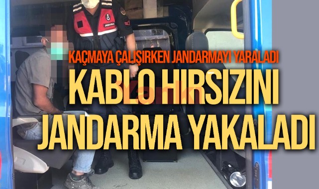 Su sayacı ve kablo çalan hırsızı jandarma yakaladı