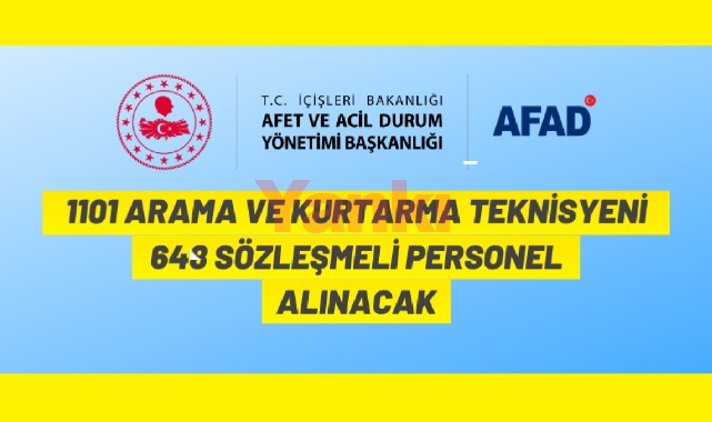 AFAD 1749 personel alacak
