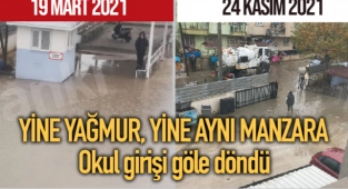 Okul girişi yine göle döndü!