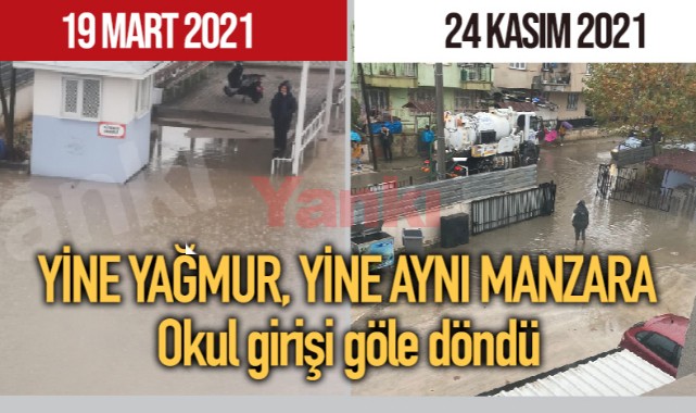 Okul girişi yine göle döndü!
