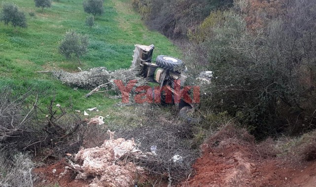 Ahmetli’de iş makinesi devrildi: 1 ağır yaralı