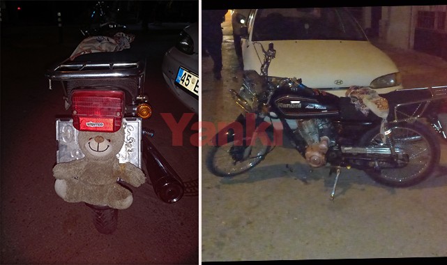 Çaldığı motosikletin plakasını oyuncak ayıyla gizleyen şüpheli yakalandı