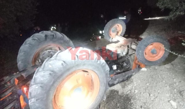 Devrilen traktörden savrulan sürücü hayatını kaybetti