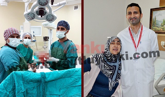 Karnından 20 cm çapında 3 kiloluk kitle çıkartıldı!