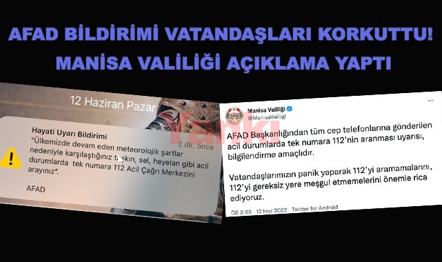 AFAD bildirimi korkuttu! Valilik’ten açıklama geldi
