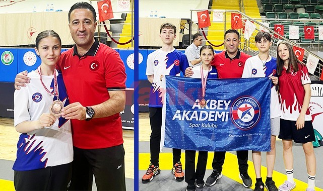 Akbey sporcusu Marziye’den tekvandoda Türkiye 3’üncülüğü
