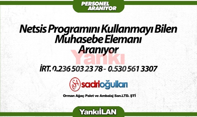 Muhasebe Personeli Aranıyor
