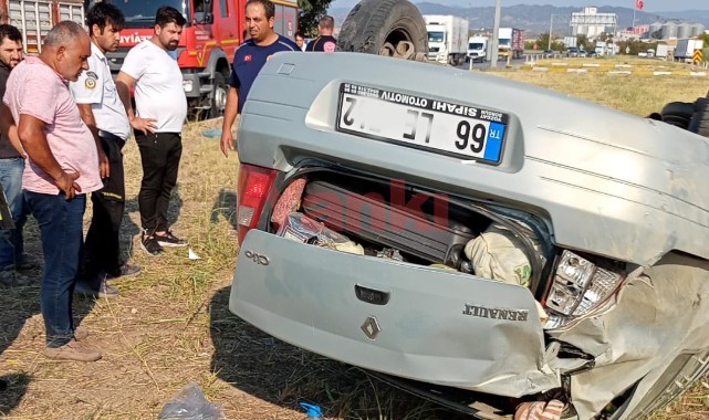 Otomobil takla attı: 3 yaralı