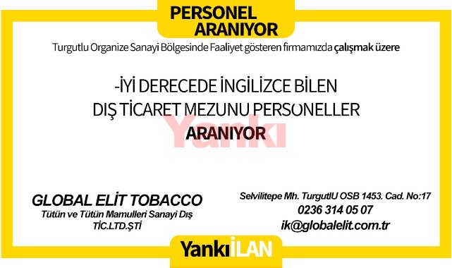 Dış Ticaret Mezunu Personel Aranıyor