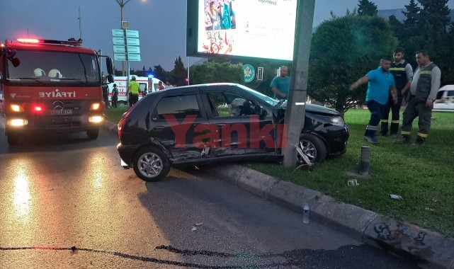 İki otomobilin çarpışması sonucu 2 kişi yaralandı