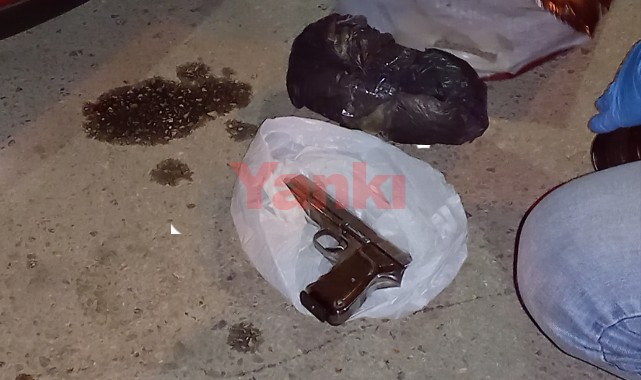 Polisi görünce silah ve uyuşturucuyu atarak kaçan şüpheli yakalandı