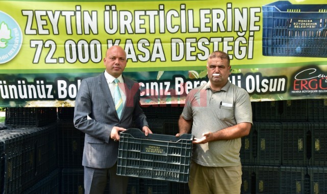 Turgutlu'da üreticilere 2 bin 100 adet zeytin kasası