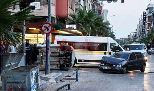 Atatürk Bulvarı’ndaki kazada yürekler ağza geldi