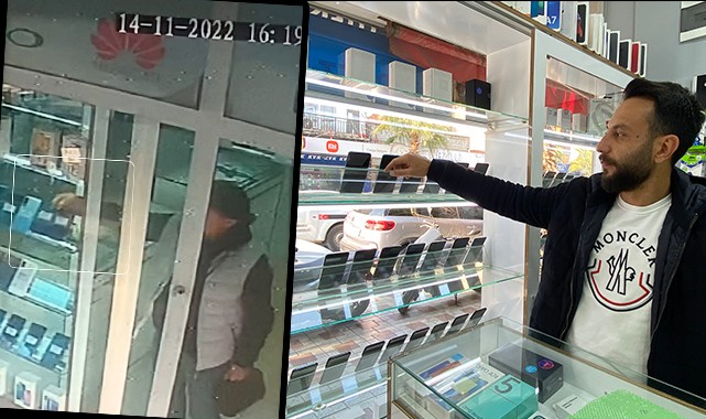 2 dakikada 5 cep telefonu çaldı! O anlar kamerada