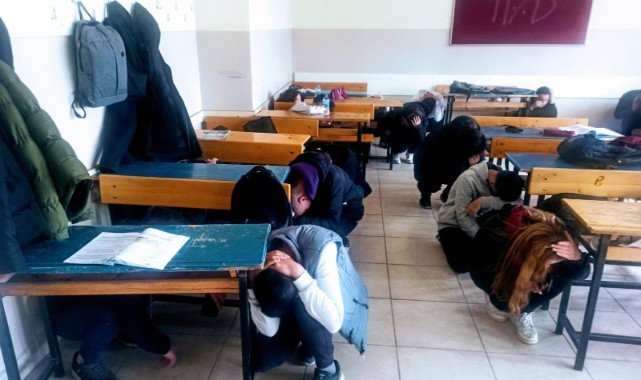 Şehit Anıl Barış Çetin MTAL'de deprem tatbikatı