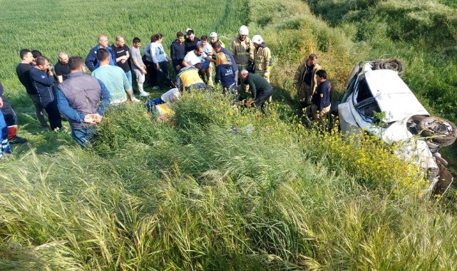Ödemiş'te otomobil şarampole yuvarlandı: 1 ölü, 3 yaralı