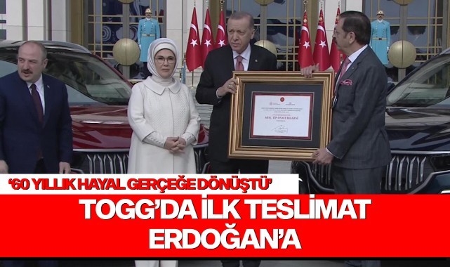 Togg'da ilk teslimat Cumhurbaşkanı Erdoğan'a