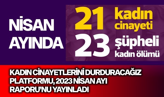 "2023 Nisan ayında 21 kadın erkekler tarafından katledildi"